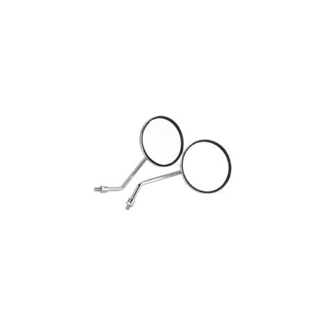 Adecuado para espejos retrovisores de motocicleta Lntyq: un par de espejos retrovisores redondos cromados plateados de 8 mm para motocicleta. Espejos retrovisores izquierdo y derecho.