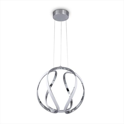 Paco Home Suspension LED Déco Salon Lampe Salle À Manger Bureau Intemporelle Moderne Type 2, Chrome - Weiß (de)