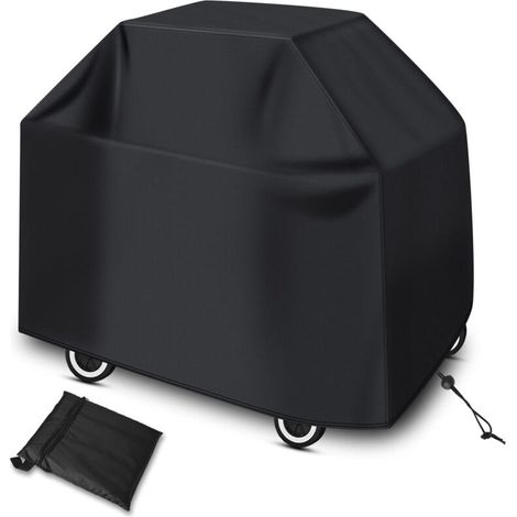 [NIEMALS VERWENDET] Grillabdeckung, Outdoor-BBQ-Schutzplane, wasserdichte Plancha-Abdeckung, UV-Schutz, winddicht, staubdicht (147 x 61 x 117 cm, schwarz)