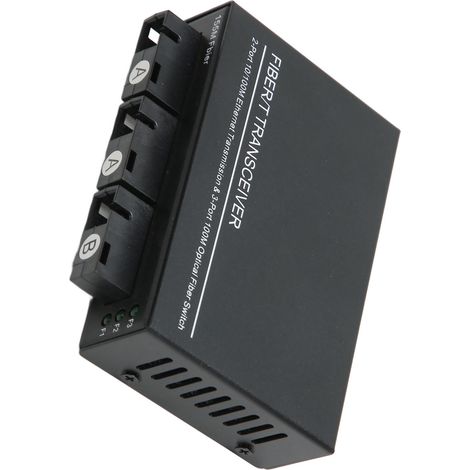 Convertisseur Ethernet Fibre Optique 10/100 Mbps, Port RJ45, Alimentation 100‑240V, Compatible Fibre Monomode (1/5)