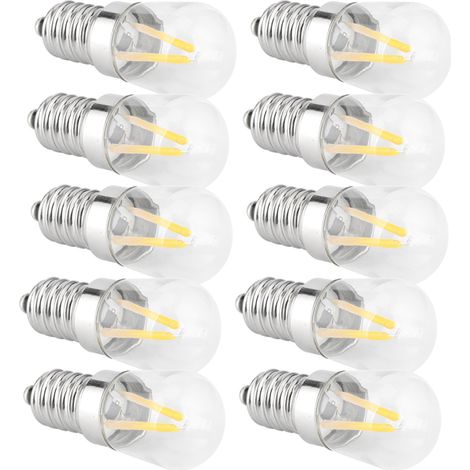 Ampoules à filament court E14 1,5 W AC110 V pour lustre/plafonnier, blanc chaud