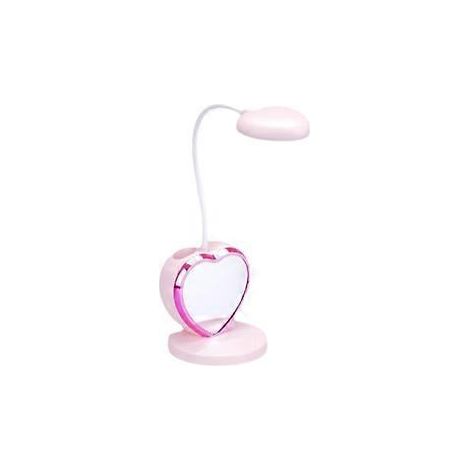 Niedliches Nachtlicht für den Kinderbetttisch, augenschonende LED-Schreibtischlampe mit dreistufiger Dimmfunktion, rosa Schreibtischaccessoire für Mädchen, USB-aufladbar