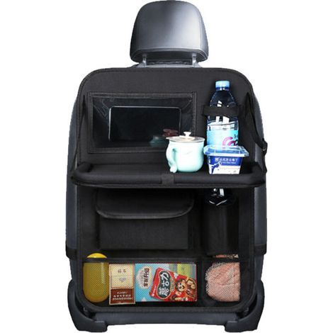 Car storage bag, children's car organizer with multiple pockets and a dining table, waterproof car seat protector