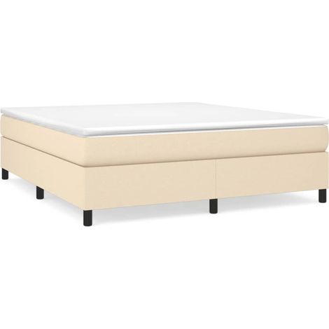 vidaXL Bettgestell Creme 160 x 200 cm Stoff
