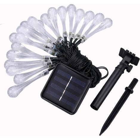Guirlande Solaire - 20 LED Forme Goutte D'eau - Éclairage Extérieur Automatique pour Jardin Terrasse Pelouse Véranda - 5 M (1/5)