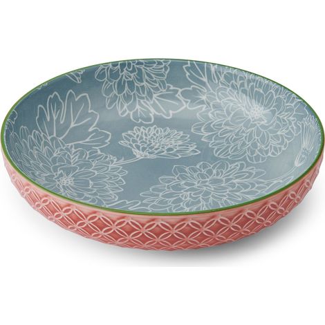 Mikasa Schale aus Keramik mit Blättern und Geometrie, 21 cm