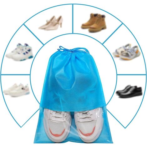Lot de 12 sacs de rangement pour chaussures de voyage, en tissu non tissé, avec fenêtre transparente, pour une utilisation quotidienne et en voyage. (1/5)