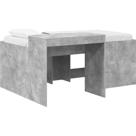 Maison Exclusive - Letto alto per bambini con scrivania Grigio Cemento