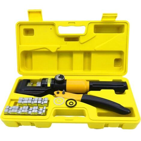 royaluxe-Outil de Sertissage Hydraulique, 10 Tonnes 8 Matrices Coffret de Pince à Sertir pour Câble 4-70 mm² Pince à Sertir Hydraulique