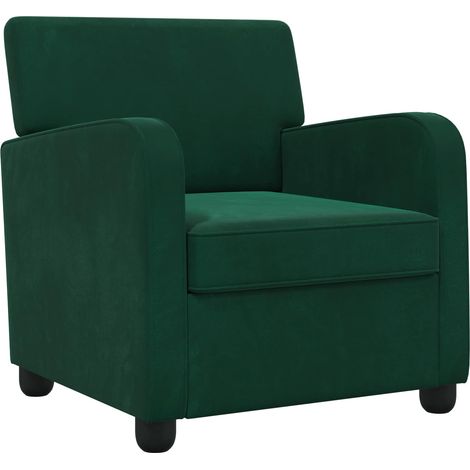 Fauteuil Vert foncé Velours vidaXL (1/5)