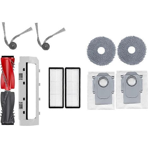 Filtre pour aspirateur brosse pour aspirateur Filtre de brosse pour aspirateur filtre de 10PCS Fit pour Roborock Qrevo C/Qrevo 5AE/Qrevo EdgeC Robot Aspirateur Main Side Brosse Sac à poussière Serpill (1/5)
