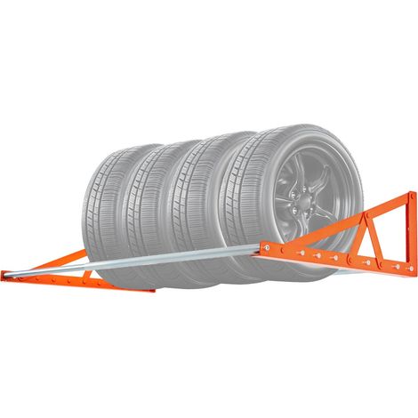 Support de Rangement pour Pneus Mural, Rack à Pneus Réglable 79-142 cm, Étagère de Stockage de Pneus en Acier Q235, pour Pneus Standard R14-R20, Charge Max. de 181,44 kg, pour Garage Atelier (1/5)