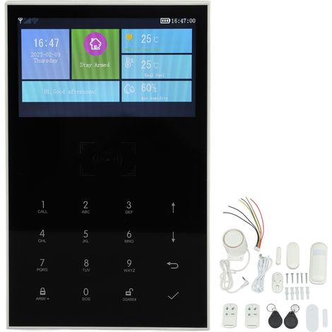 Système d’alarme sans fil WiFi DIY pour maison intelligente, écran tactile, sécurité domestique anti-intrusion. (1/5)