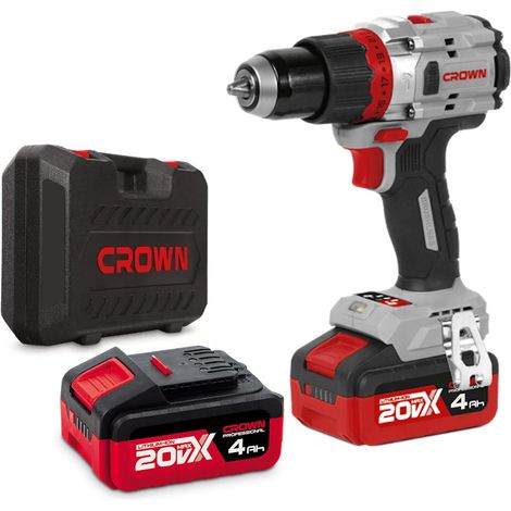 CROWN CT21127HMX-4 BMC Avvitatore con percussione 20V 2 batterie 4 Ah valigetta