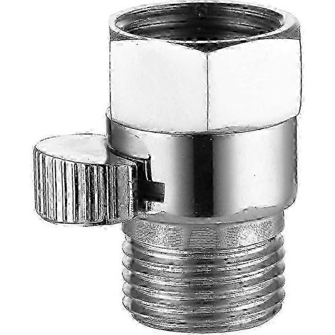 Robinet d'arrêt de pommeau de douche en laiton avec vanne marche/arrêt, raccords mâle et femelle 1/2" - (1/5)