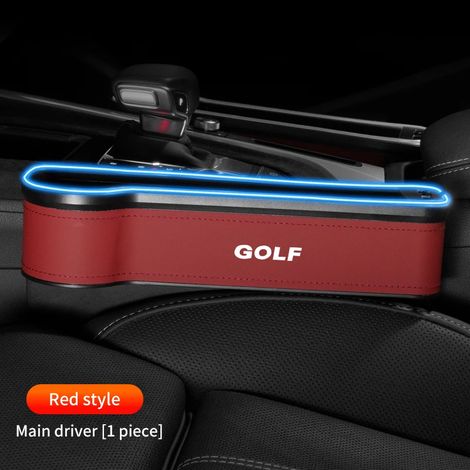 (Pour siège conducteur rouge gauche) Boîte de rangement en cuir pour l'espace entre le siège et le siège arrière, accessoires pour VW Golf 4, 5, 6 et 7 R400 TCR MK2, MK4, MK5, MK6 et MK7 R (1/5)