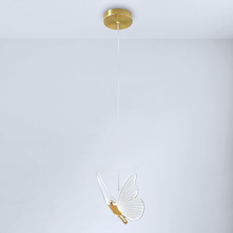 1 Suspension LED Papillon Acrylique 6W 6500K Métal Câble Réglable Salon Chambre (1/5)
