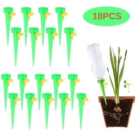 18 Pcs Drip Irrigation Kit, Automatic Water Control System with Slow Release Valve, Adjustable Drip Irrigation Control System for Plants (1/5)