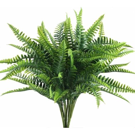 Fougère artificielle Boston extérieur 4 pièces, plantes artificielles réalistes pour jardin, balcon, terrasse, décor verdure durable sans entretien (1/2)