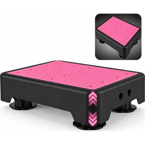 Demi‑marche antidérapante rose 16,5 × 32 cm, 3 hauteurs réglables avec mode veilleuse, charge 250 kg, usage intérieur extérieur, pour personnes âgées, douche, baignoire, voiture (1/5)