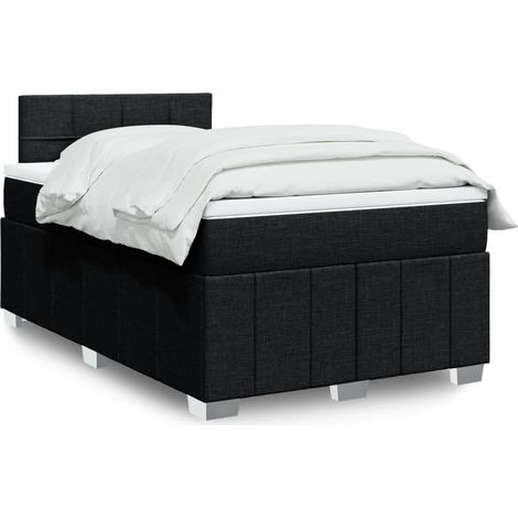 Boxspringbett mit Matratze Schwarz 120x200 cm Stoff