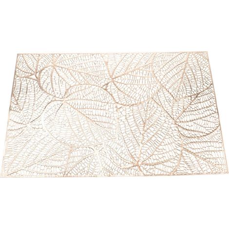 Set de table rectangulaire ajouré à motif de feuilles, antidérapant, pour la cuisine. (1/5)
