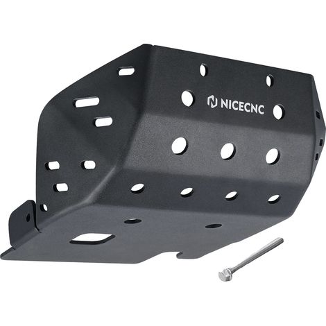 Placa protectora, construcción de aleación de aluminio, protección del motor, negra. (1/2)