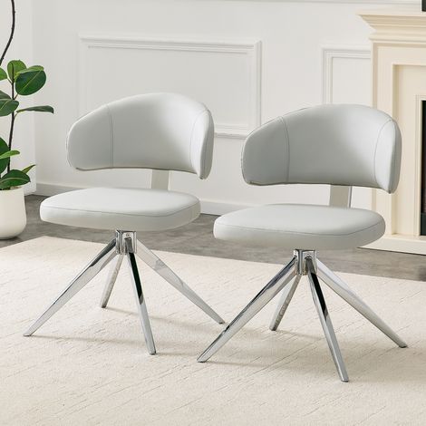 Moderner Drehstuhl mit Metallgestell, bequeme Polsterung, 360° drehbar, ideal für Büro & Wohnzimmer (1/5)