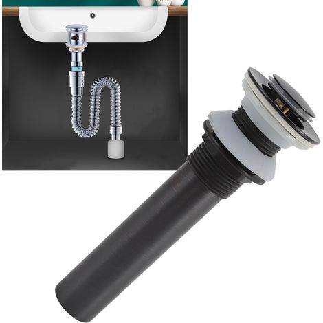 Bonde de lavabo en laiton ou en acier inoxydable à clapet, sans trou de trop-plein, accessoires de cuisine, accessoires de cuisine. (1/5)