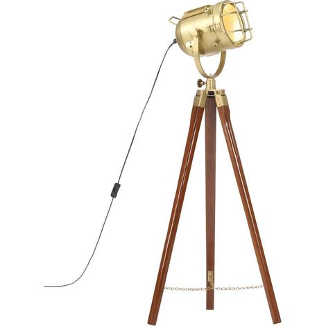 vidaXL Lampadaire à trépied bois de manguier massif 97 cm (1/5)