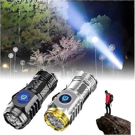 Mini lampe torche monstre à trois yeux - Rechargeable, haute luminosité, 5 modes, 10 heures d'autonomie, argent - AquaForge (1/4)