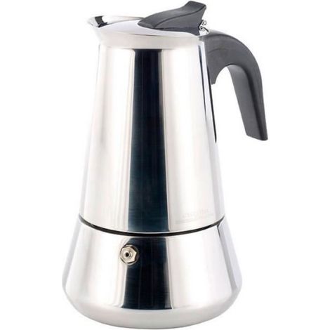 Cafetière À Moka - Acier Inoxydable - Compatible Induction Gaz Électrique Vitrocéramique - 300 Ml - 6 Tasses (1/2)