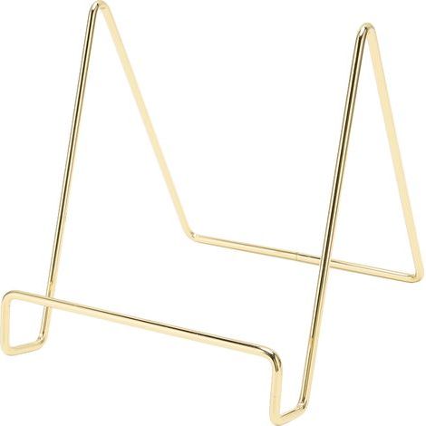 Metallständer für Tablet, CD- und Bücherregal, rostgeschützt, goldener Präsentationsständer für dekorative Zwecke. (1/5)