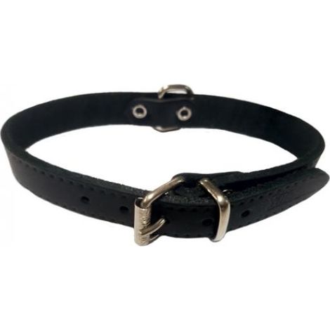 COLLAR CUERO LISO 18x400mm.NEGRO
