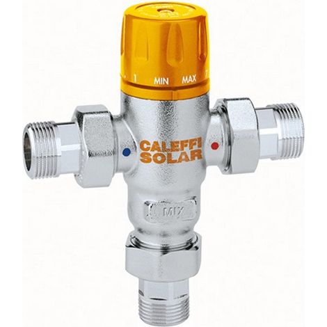 Termostato mezclador solar para temperaturas de entrada hasta 100 Gr 3/4 pulgada, Caleffi ajustable (1/5)