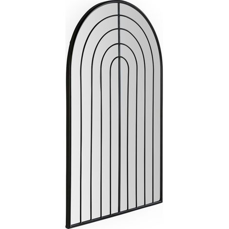 Miroir arche en métal noir graphique - noir (1/4)