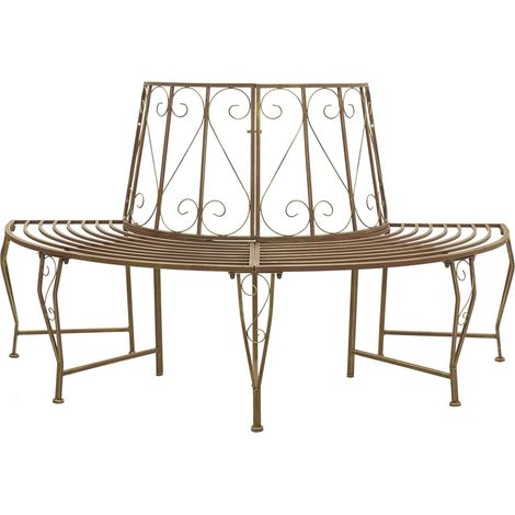 vidaXL Panchina per Alberi 4-Numero di posti 160 x 80 x 89 cm Acciaio