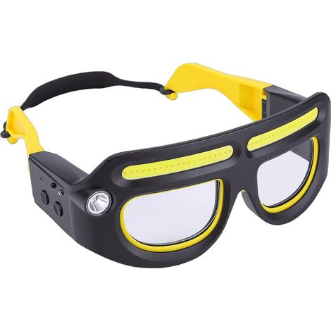 Lunettes de Lampe Frontale COB, éclairage Puissant de 1000 Lm avec Interrupteur de Détection D'onde, Bandeau Souple Réglable, étanche IPX4, pour les Réparations (1/5)