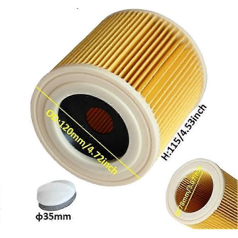 Filtro de polvo de aire de repuesto para aspiradoras Karcher WD2250 WD3.200 MV2 MV3 WD3 A2004 A2204 Edición 0716 (1/4)