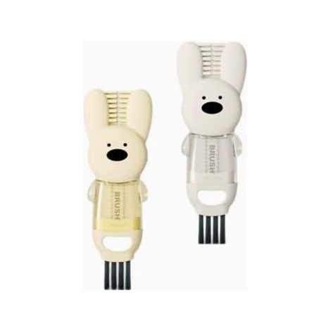 Spazzola per la pulizia dei coperchi delle tazze 4 in 1, 2 spazzole multifunzionali, spazzola portatile per la pulizia di casa e cucina, simpatico strumento di pulizia a forma di coniglio
