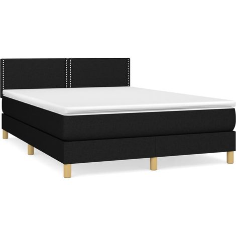 Maison Exclusive - Boxspringbett mit Matratze Schwarz 140x190 cm