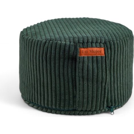 Cuscino da meditazione, zafu con grano saraceno - velluto a coste verde (1/3)