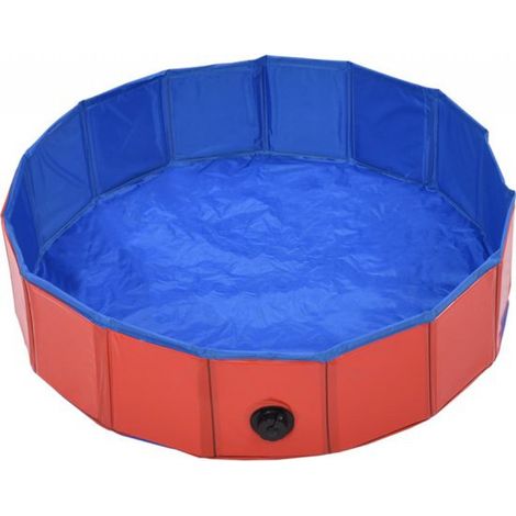 Piscine pour chien - pliable - 80 x 20 cm - PVC - rouge (1/5)