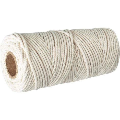 Corde Coton Macramé 3mm, 100m Fil de Coton,100% Naturel Fil de macramé,Ficelle Corde de Tressée DIY de Tapisserie de Plante Cintre de Drapeau de Table de Décoration Artisanat Suspendues-Fei Yu (1/5)