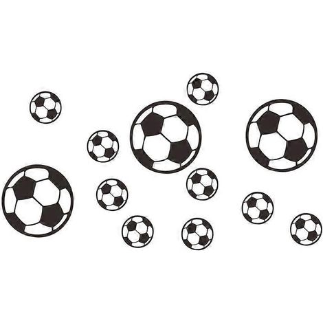 Sticker mural décoratif simple sur le thème du football, idéal pour une chambre de garçon, une salle de classe, un gymnase ou un espace commercial. (1/4)