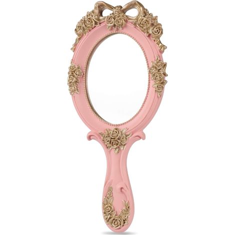 Miroir De Maquillage - Miroir Portable Rond En Résine - Pour Salle De Bain Bureau Voiture - 1 Pièce (1/5)