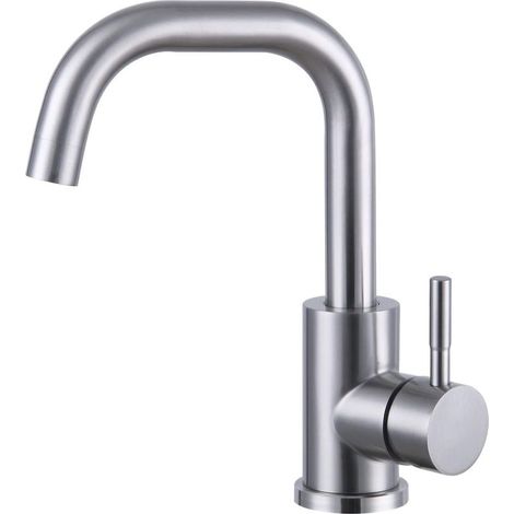 Bathroom faucet, 360° swivel Basin faucet, L shape high spout Basin faucet, easy assembly Basin faucet for any kitchen Bathroom, brushed (1/5)