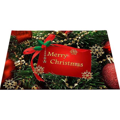 Tapis De Noël - Tapis D'Entrée Lavable - Pour Porte D'Intérieur Et D'Extérieur - 45 x 75 cm - 1 Pièce (1/5)