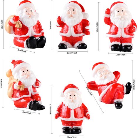 12 Figurines Miniatures de Noël en Résine, Décorations de Table Père Noël, Idées Cadeaux pour Enfants et Amis (1/5)