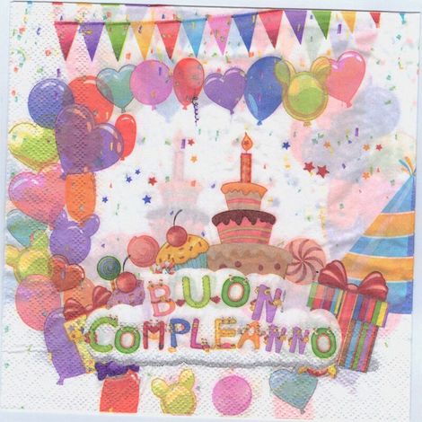 Serviettes En Papier - 33x33 cm - Thème Anniversaire - Jetables - Lot De 36